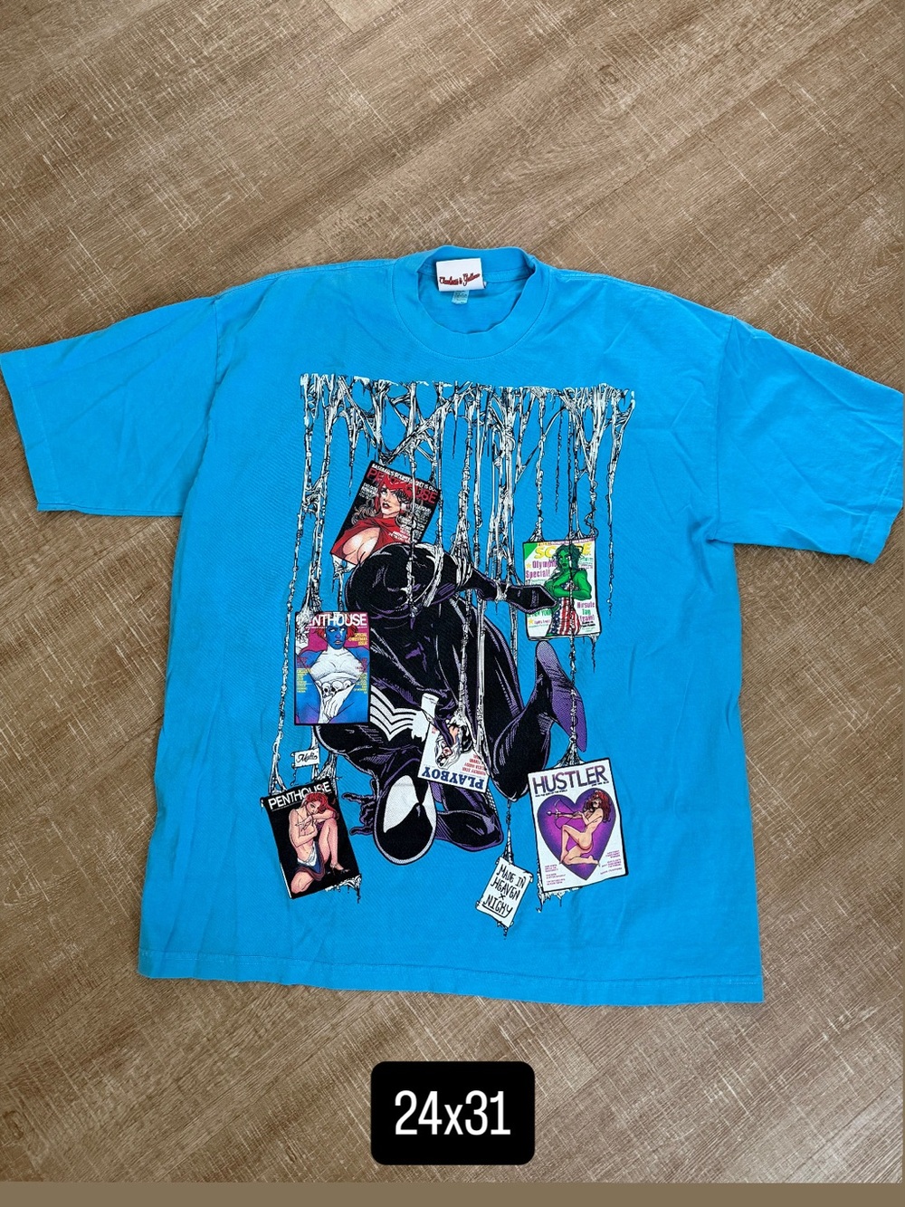Blue nickystees playboy Parker comic book men’s XL